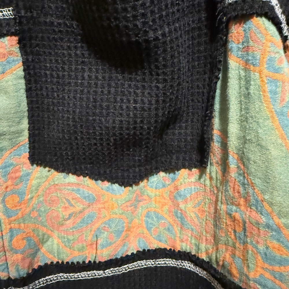 POL Black Multicolor Patchwork Jacket with Tan and Green Accents - Picture 4 of 12